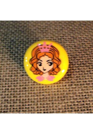 Bouton Princesse jaune 14mm, Petit bouton enfant