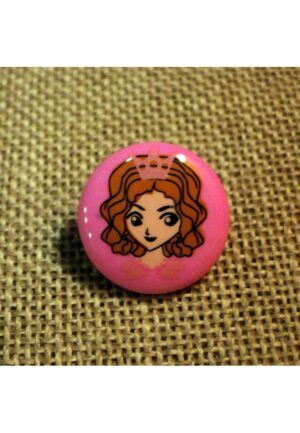 Bouton Princesse fuchsia 14mm, Petit bouton enfant