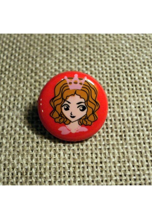 Bouton Princesse rouge 14mm, Petit bouton enfant