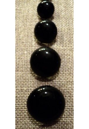 Bouton demi boule noir 12mm/15mm/18mm/20mm