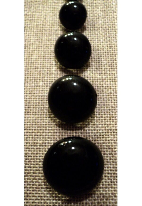 Bouton demi boule noir 12mm/15mm/18mm/20mm