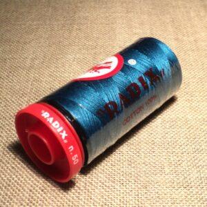 Fil Coton Radix bleu canard, 500 yards Nr.50 ( 457 mètres) fil coton machine à coudre, machine broderie, fil à quilter