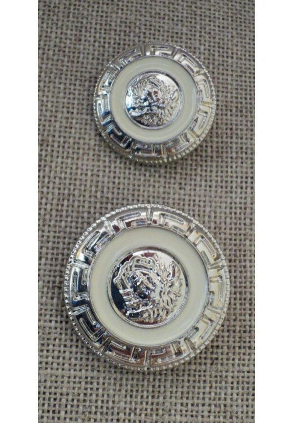 Bouton manteau classique argenté 22mm/28mm