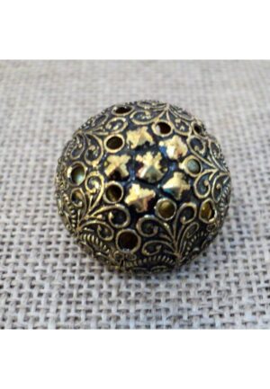 Bouton boule baroque doré 16mm métal filigrane