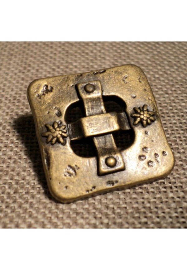 Bouton métal médiéval 22mm bronze carré