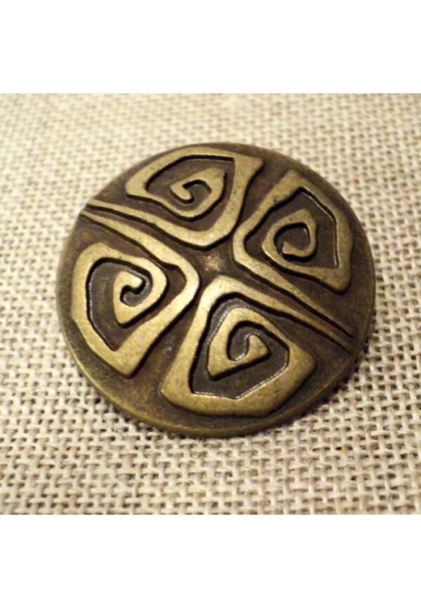 Bouton folklorique métal relief bronze 28mm