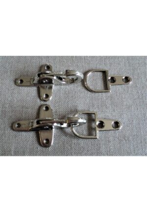 Fermoir argenté brandebourg métal, 30 x 80mm