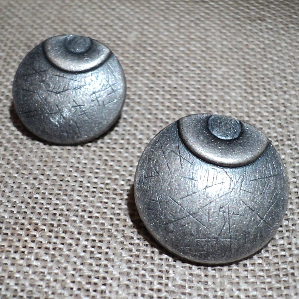 Bouton planète métal argenté ancien 18mm20mm pour blazer contemporain