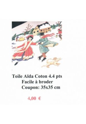 Toile Aïda blanc, 4.4 pts, 35 cm x 35 cm