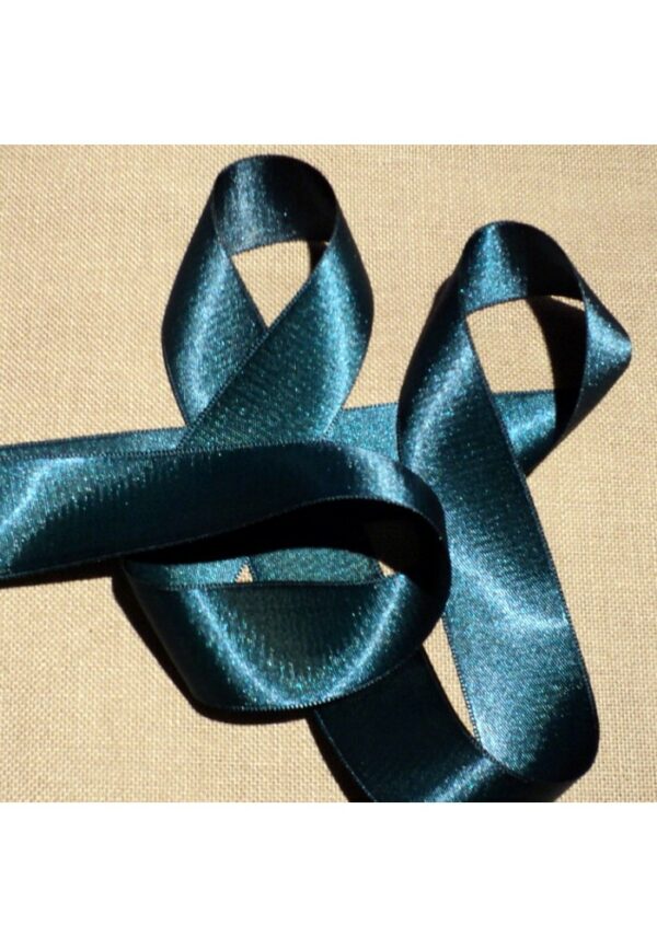 Ruban satin bleu canard 30mm double face satin vendu au mètre