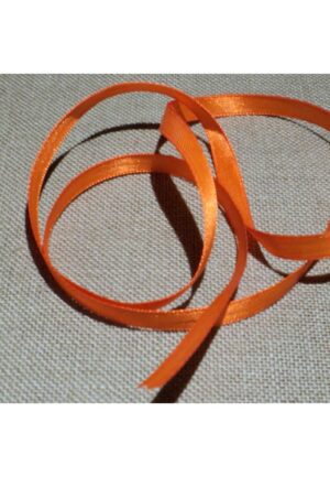 Ruban Satin orange 7mm Double face satin vendu au mètre