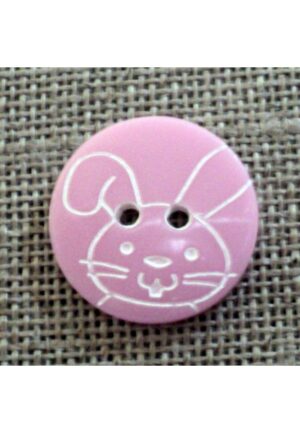 Bouton enfant 18mm 2-trous rose clair lapin