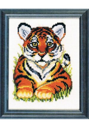 Kit au point de croix 13x17cm "le tigre", Aïda, au point compté
