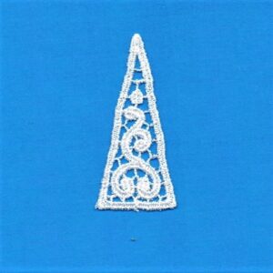 écusson Dentelle blanc fleurs à coudre, triangle 5.5 x 2.4 cm