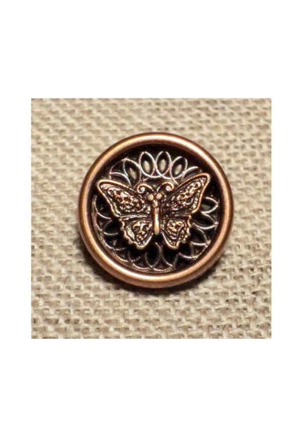 Bouton papillon 15mm bronze à queque