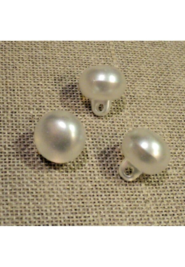 Bouton boule blanc 13mm perle