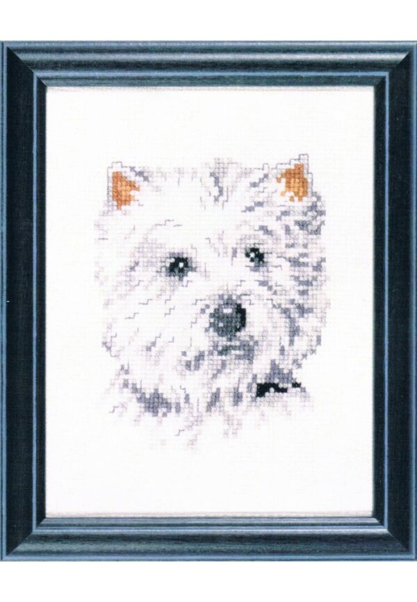 Kit au point de croix 13x17cm "West Highland White terrier", Aïda, au point compté, westie