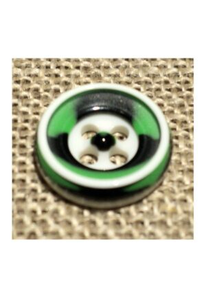 Bouton chemise 12mm 4-trous Petit bouton button down, vert-noir-blanc