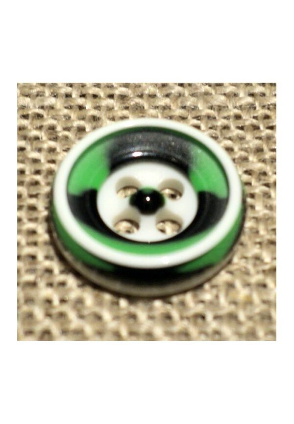Bouton chemise 12mm 4-trous Petit bouton button down, vert-noir-blanc