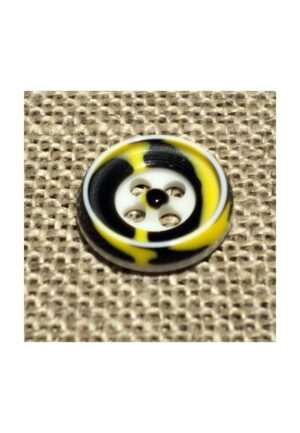 Bouton chemise 12mm 4-trous Petit bouton button down, jaune-noir-blanc
