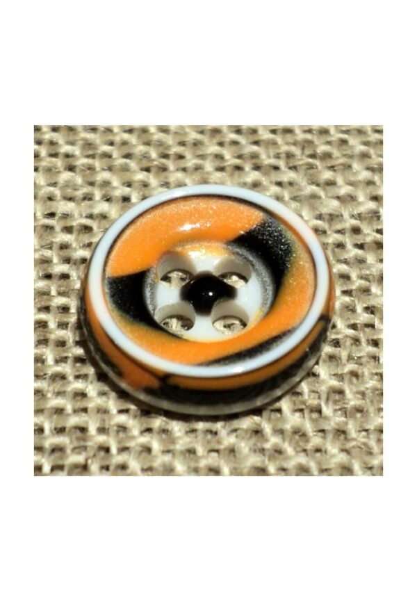 Bouton chemise 12mm 4-trous Petit bouton button down, orange-noir-blanc