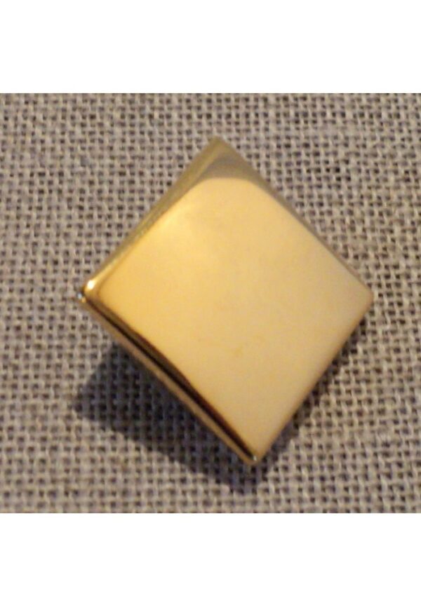 Bouton miroir carré 20mm doré, métal