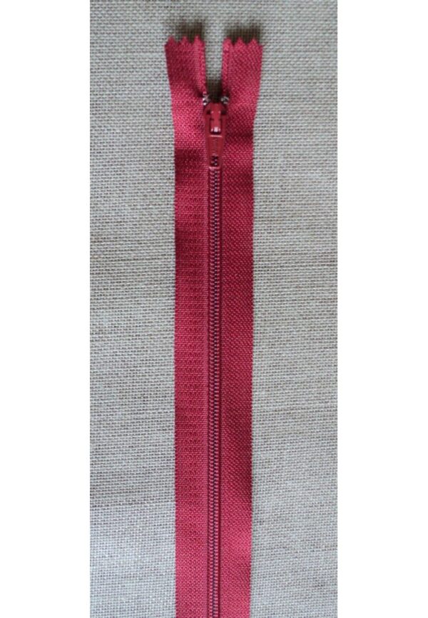 Fermeture à glissière rouge rubis 30-40-50-60 cm, non séparable, robe, coussin, sac, trousse etc