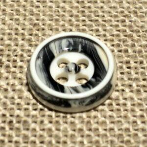 Bouton chemise 12mm 4-trous Petit bouton button down, gris-noir-blanc