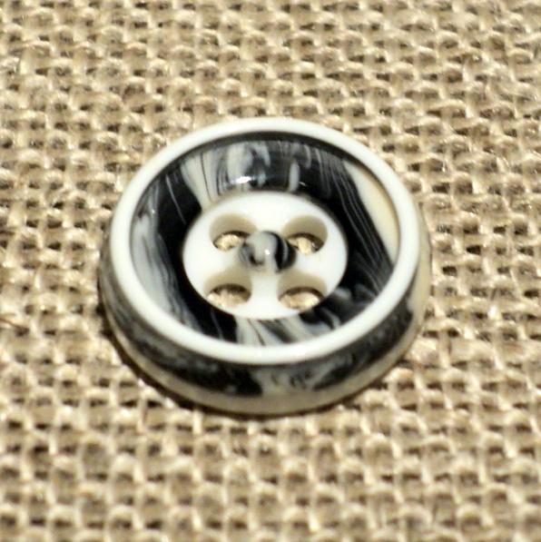 Bouton chemise 12mm 4-trous Petit bouton button down, gris-noir-blanc