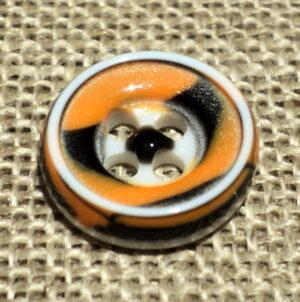 Bouton chemise 12mm 4-trous Petit bouton button down, orange-noir-blanc
