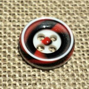 Bouton chemise 12mm 4-trous Petit bouton button down, rouge-noir-blanc