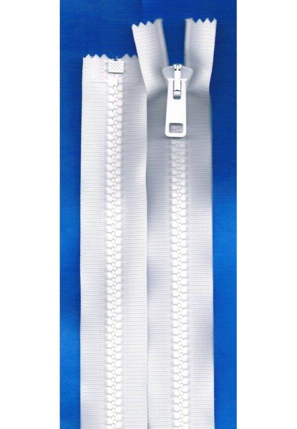 Fermeture Bleu de travail 140 cm séparable Blanc, spéciale combinaison