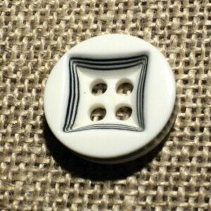 Bouton chemise 12mm blanc noir carré 4-trous Petit bouton button down