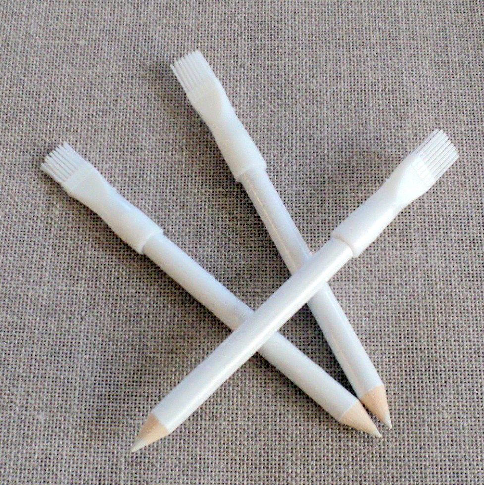 Crayons craie avec brosse à effacer 11 cm Prym Blanc