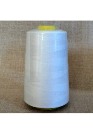 Fil à surjeter, Cône 4100 mètres Blanc, polyester, tous tissus, fil pour la surjeteuse, fil à coudre machine