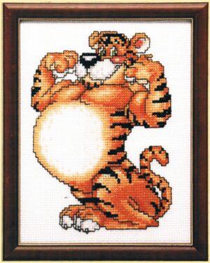 Kit au point de croix 13x17cm « le tigre fier », Aïda, au point compté