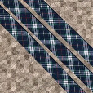 Ruban Biais fantaisie 20mm écossais marine clan tartan