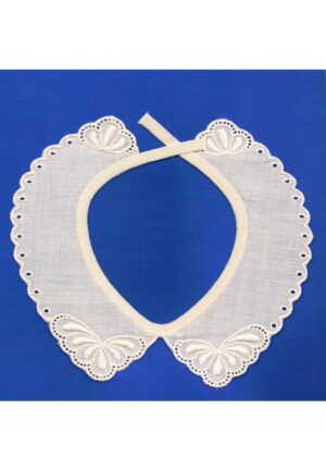 Col fille 28cm écru, dentelle broderie Anglaise, 100% coton, col dentelle bébé, poupée