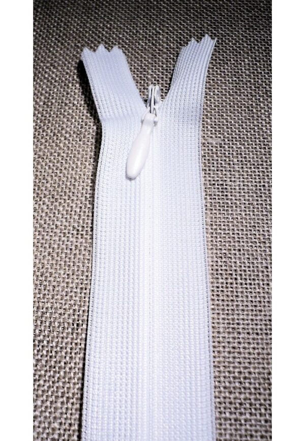 Fermeture invisible blanc 60 cm, non séparable 4mm, robe, coussin, sac, trousse etc Fermeture à glissière