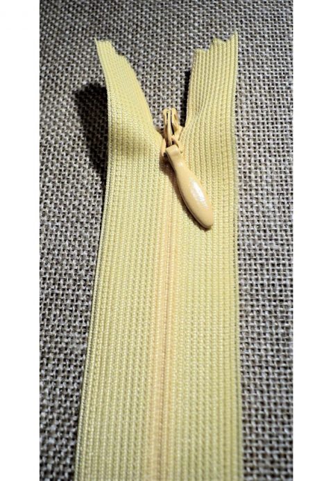 Fermeture invisible jaune clair 60 cm, non séparable 4mm, robe, cou...