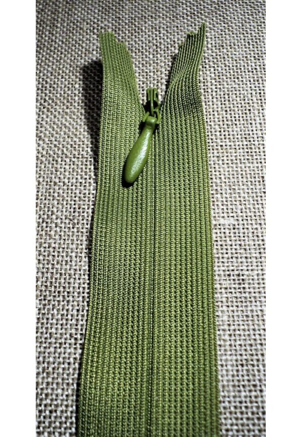 Fermeture invisible vert olive 60 cm, non séparable 4mm, robe, coussin, sac, trousse etc Fermeture à glissière
