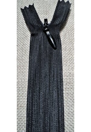 Fermeture invisible noir 22cm, non séparable 4mm, robe, coussin, sac, trousse etc, Fermeture à glissière