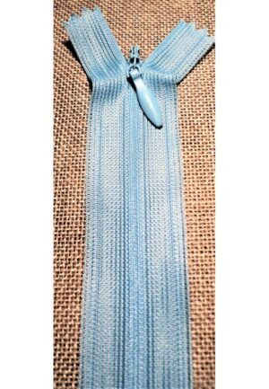 Fermeture invisible bleu clair 22cm, non séparable 4mm, robe, coussin, sac, trousse etc, Fermeture à glissière