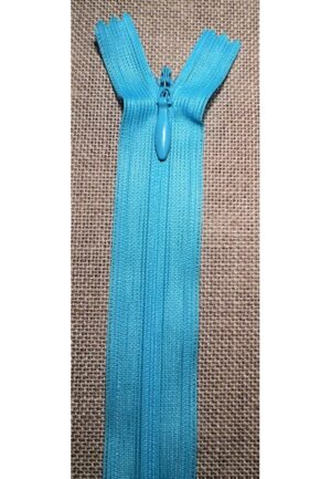 Fermeture invisible turquoise 22cm, non séparable 4mm, robe, coussin, sac, trousse etc, Fermeture à glissière