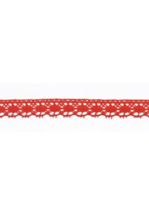 Dentelle rouge 17mm 100% coton crochet fine couture