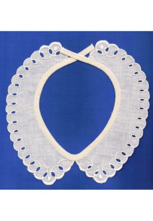 Col fille 32cm écru, dentelle broderie Anglaise, 100% coton, col dentelle bébé, poupée, col claudine à coudre