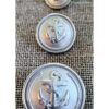 Bouton Caban Marin argenté avec ancre 15/18/23mm METAL, bouton à queue