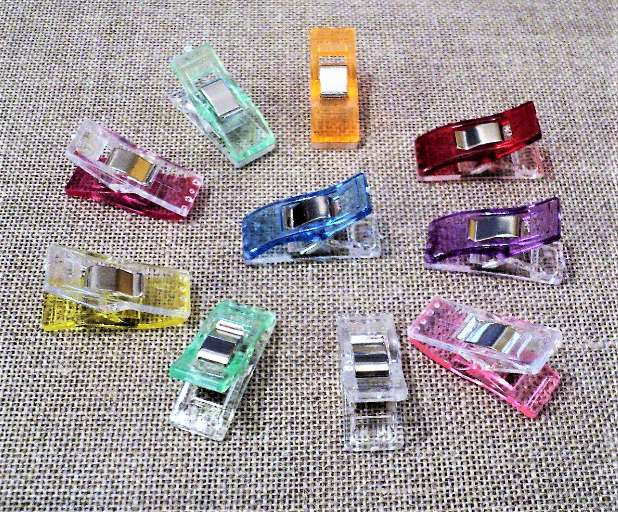 Epingles, pinces, clips de couture, wonderclips, 10 pcs, multi couleur,  attache tissu