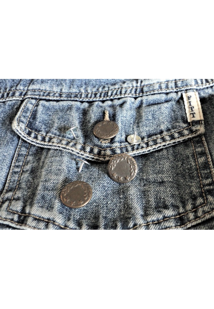 Bouton Jeans 17mm bronze, facile à poser, bouton jeans pression étoile,  bouton salopette