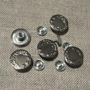 Bouton Jeans 17mm argenté, facile à poser, bouton jeans pression étoile, bouton salopette